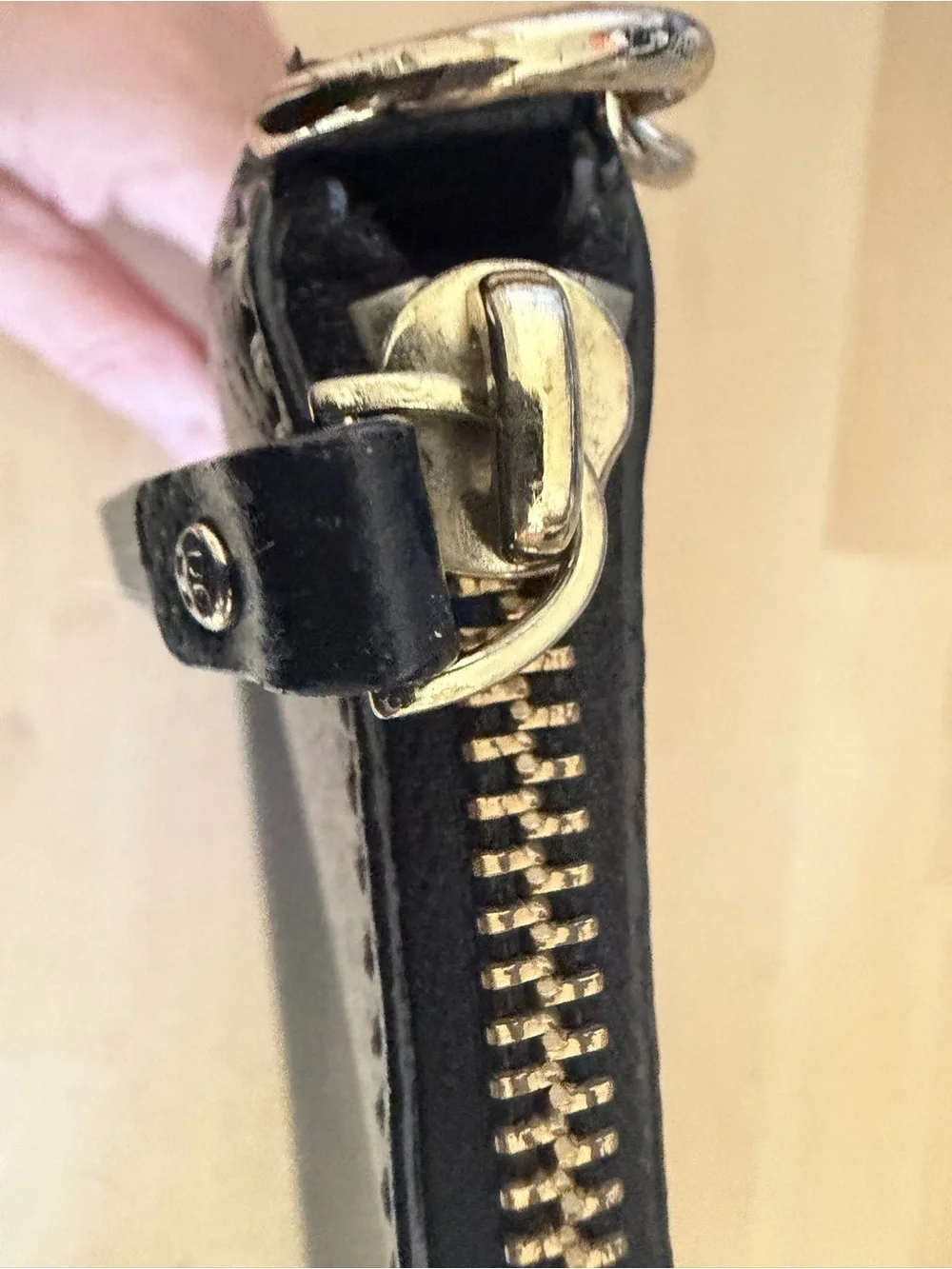 kate spade Black Leather Chain-Handle Wristlet